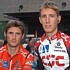 Frank et Andy Schleck au dpart du GP Beghelli 2005